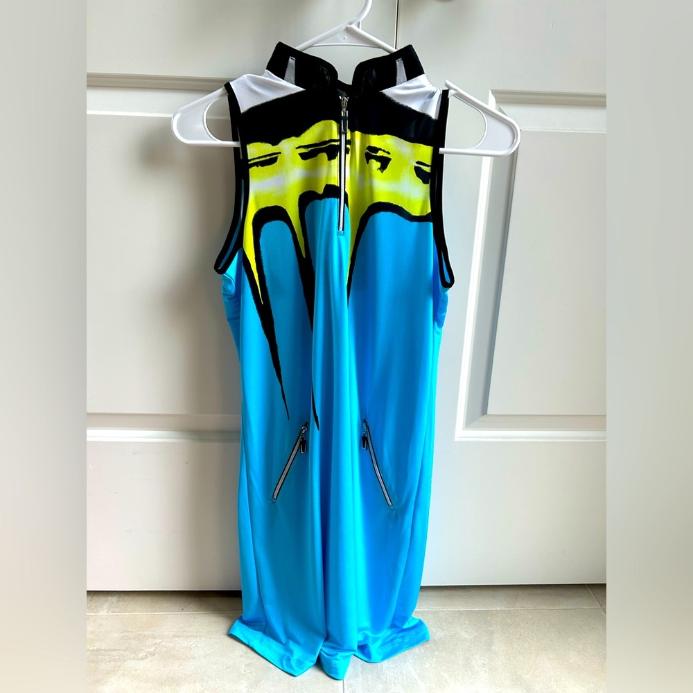 Jamie Sadock Black and Blue Activewear Dress